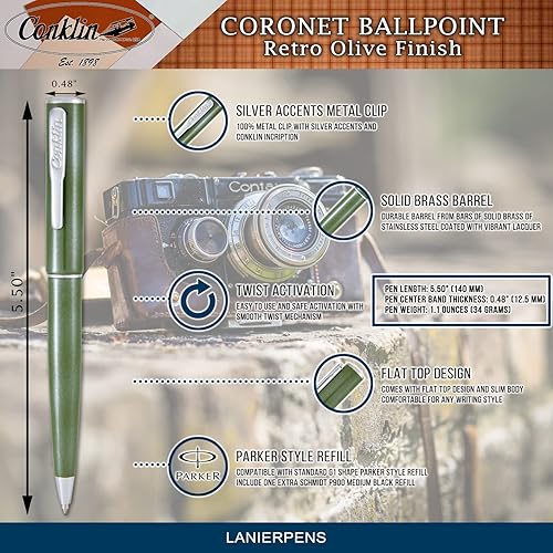Miniatura 5 de Conklin Coronet - Bolígrafo con punta fina (CK71835)