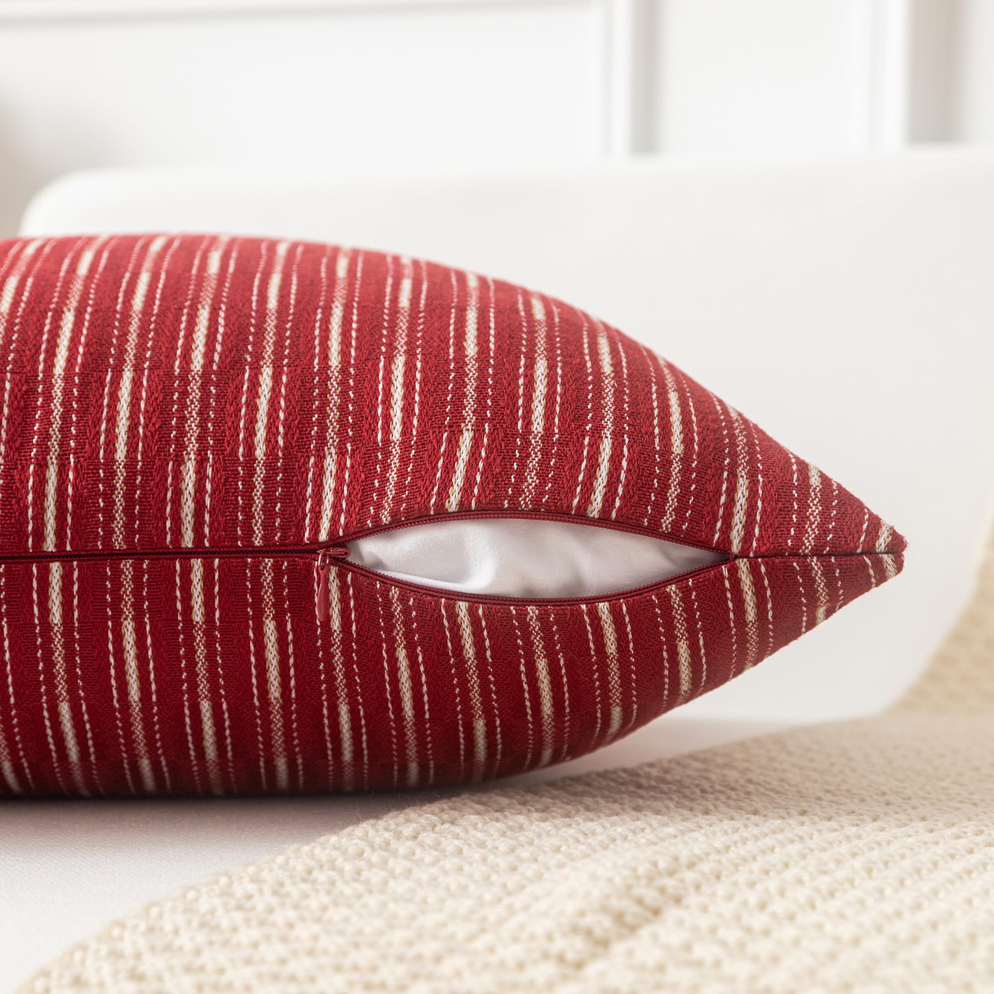 Amazon.co.jp: Kevin Textile ワインレッドとベージュ ファームハウス