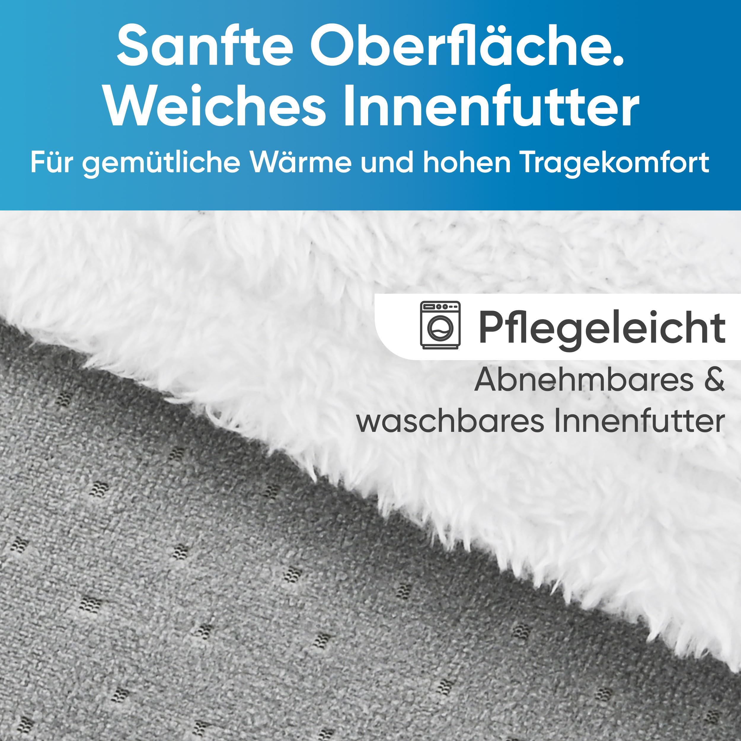ICEHOF Fußwärmer elektrisch mit USB - 3 Heizstufen & Auto-Off - Kuschelweiches, waschbares Innenfutter - Fußheizung für Büro, Sofa & Homeoffice - Gegen kalte Füße, Damen & Herren
