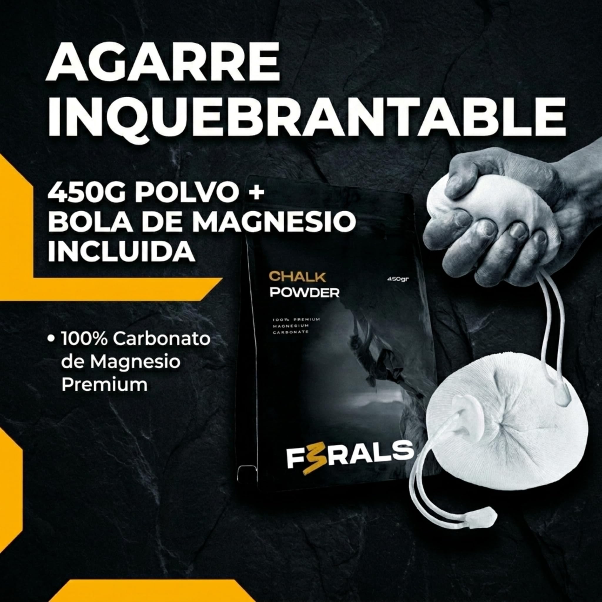 Magnesio en Polvo para Escalada con Bola de Magnesio | Agarre Antideslizante para Gimnasio y Pesas
