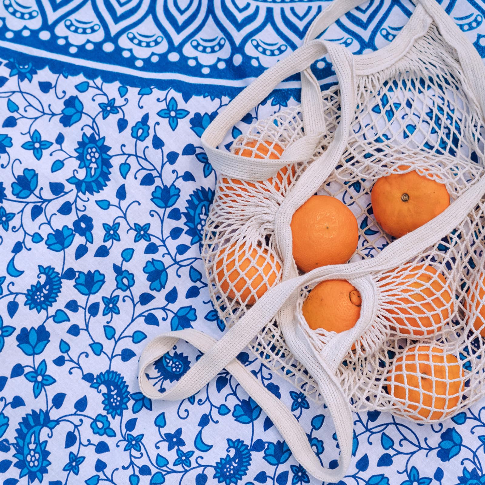 MOMOMUS Telo Mare Grande Antisabbia - Design Mandala - Ideale come Pareo, Telo Mare da Spiaggia Grande a Prova di Sabbia o Telo da Spiaggia Antisabbia XXL - Blu, 210x230 cm