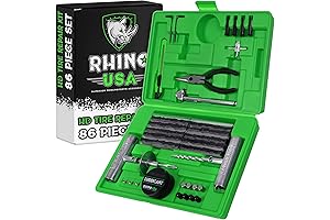 Rhino USA Tire Plug Repair Kit: 86 Pieces for Seamless Flat Tire Repair
