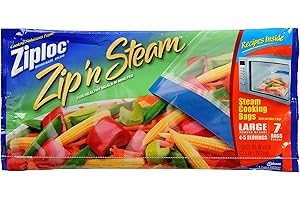 Ziploc Zip'n Steam Microwave Steam Cooking Bags- 7 ct Large 10" x 10" Bags