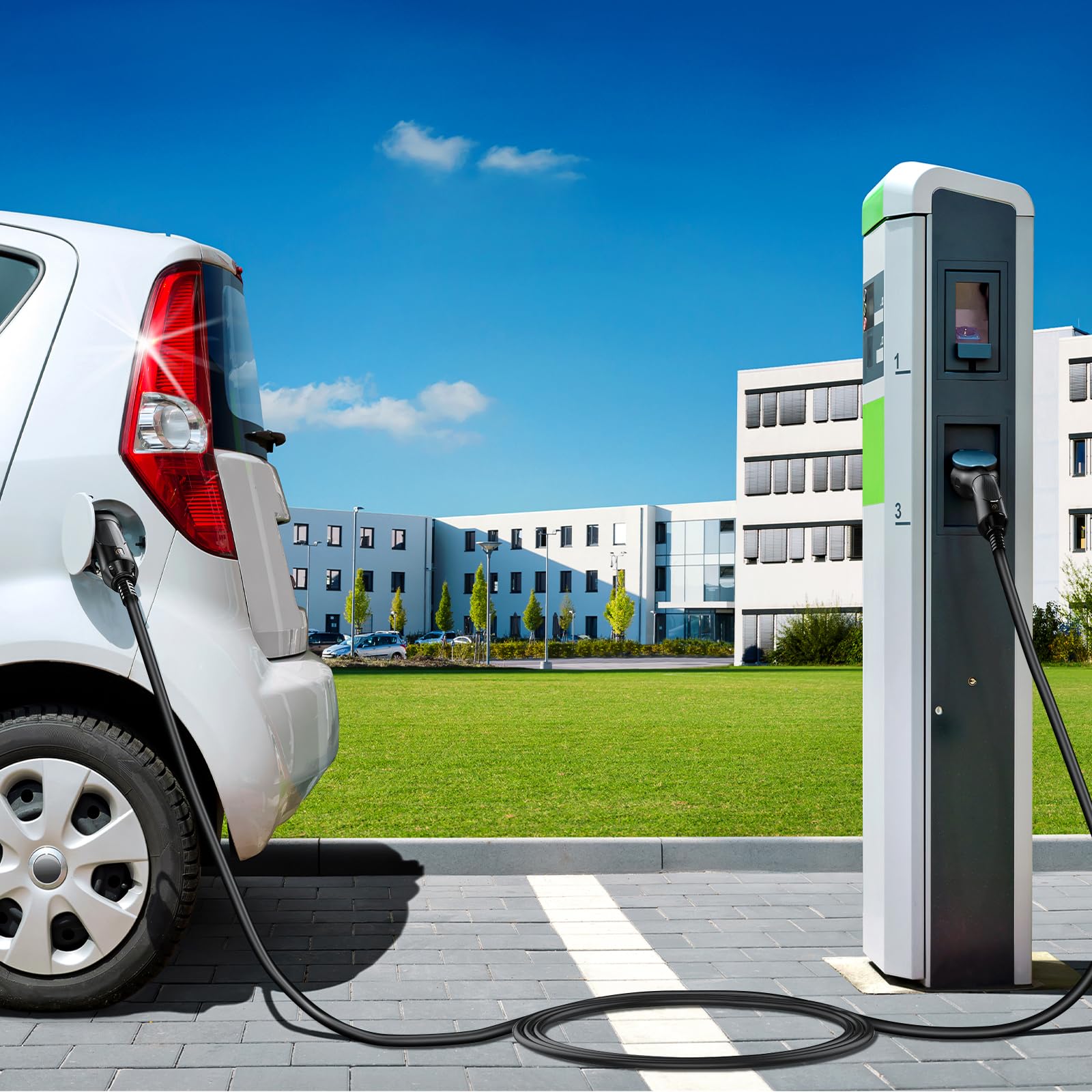Tera EV Ladekabel Typ 2: 22KW 32A 7Meter 3-Phasen Typ 2 zu Typ 2 Mennekes IP55 Schnellladen Ladekabel Elektroauto Typ 2 für E-Auto EV/PHEV Deutsche Bedienungsanleitung DC-32A-7 Schwarz