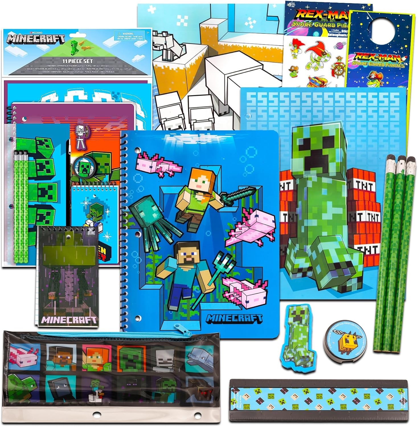 Minecraft Kids School Supplies Set with Pencil Case, Notebook, Pencils, Folders – 11 Pc. Set Minecraft Kids School Supplies Set with Pencil Case, Notebook, Pencils, Folders – 11 Pc. Set