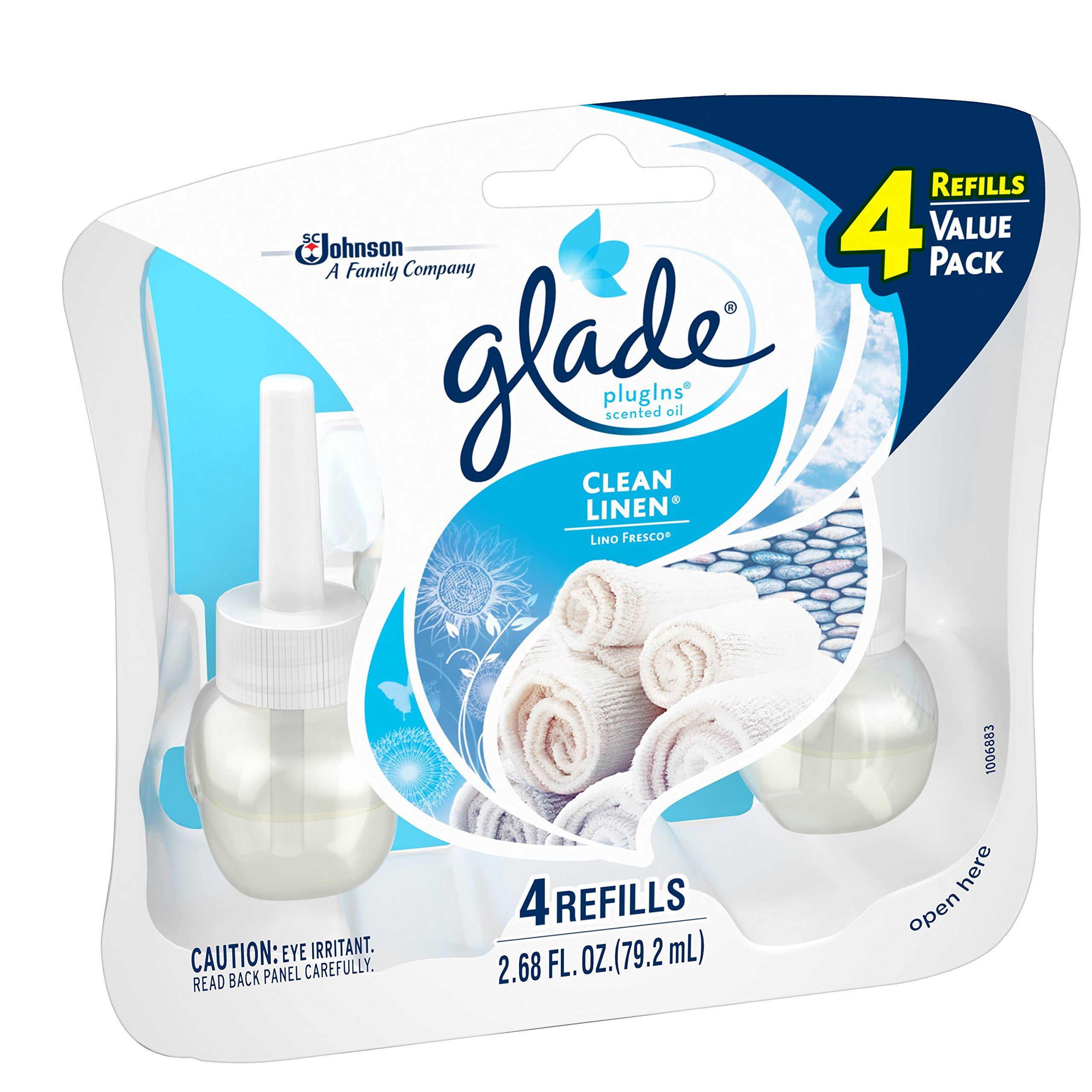Glade Plugins Scented Oil Air Freshener Refill - Clean Linen - 2.68 oz - 4 ct