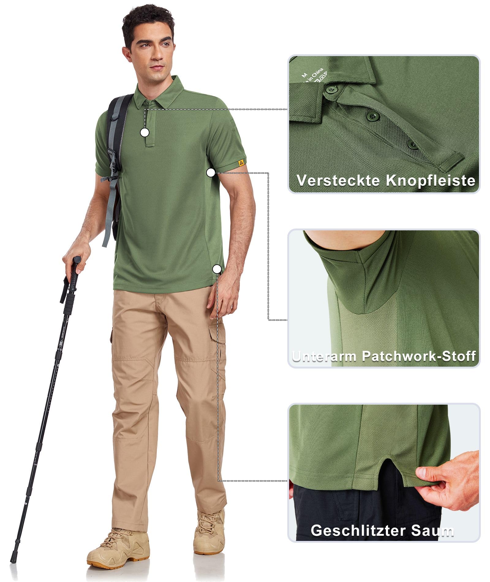Polo Uomo Manica Corta, Maglietta Polo Uomo, Traspirante Polo T Shirt da Lavoro Uomo, Magliette Maniche Corte Uomo per attività All'aperto
