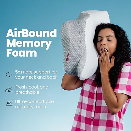 Miniatura 2 de IWS I WANNA SLEEP Almohada de enfriamiento de espuma viscoelástica ergonómica de gel cervical original cervical para aliviar el dolor de cuello,