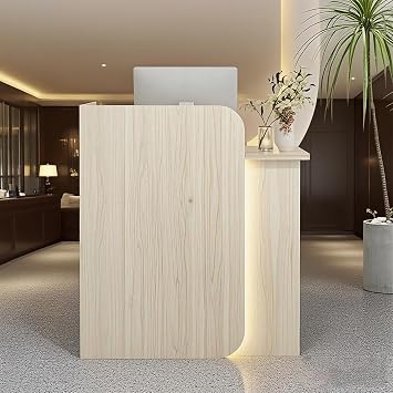 Reception Counter, Shop Counter, Checkout Counter with Drawer, Aesthetic Reception, for Supermarket, Convenience Store, Hotel Lobby, shop checkout furniture(primary colour)