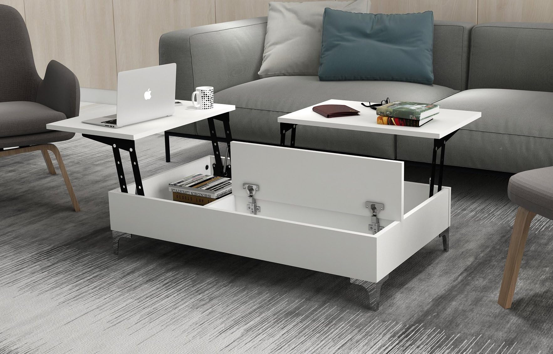 Turnada Pazzaz Lift-Top Coffee Table (White)