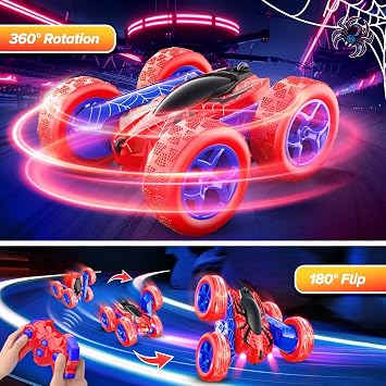 Excitobo Toys for Boys 4-6,360 Rotating 2.4GHz Fast Stunt Rechargeable 4WD Remote Control Car Boy Toys for Age 4-6 5-7 6-8,Outdoor Toy RC Car Gifts for Birthday Chritmas Halloween Easter Boys Girls