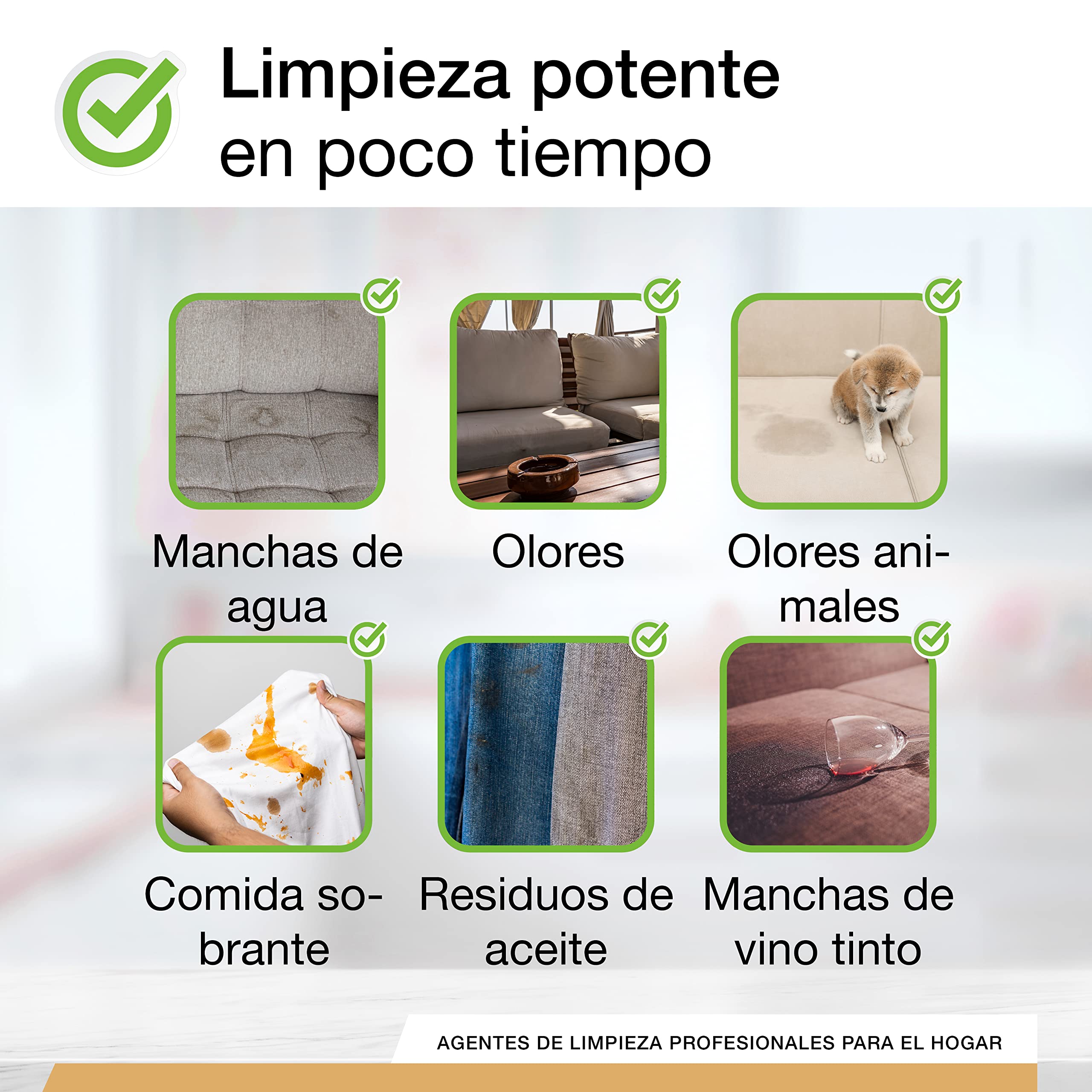 BiOHY Limpiador de Tapicerías Premium (6 botellas de 1 litro) + Dosificador | Concentrado para muebles tapizados, sofás, alfombras y textiles | quitamanchas que disuelven el olor (Premium Polster)