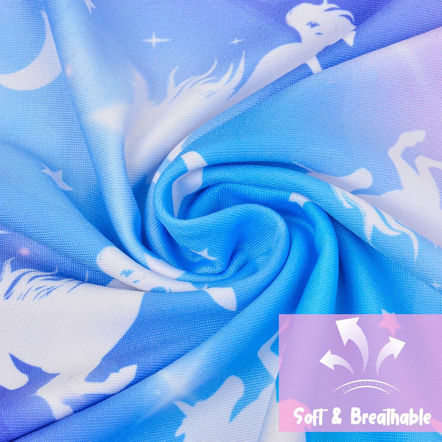 Nidoul 2pcs Girls Nightgowns Unicorn Mermaid Pajamas for Toddler Girls Princess Nightgown Sleepwear for Kids 3-9 Years - Image 4