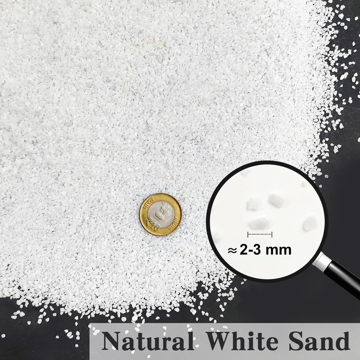 Casa De Amor Natural Aquarium White Sand Sugar Size for Freshwater Fish Tank/Decoration/Terrarium/Paintings/Plants Potted/Lawn & Garden/Fire Pits/Candle/Vase Filler and Crafts (1800 gm) 3