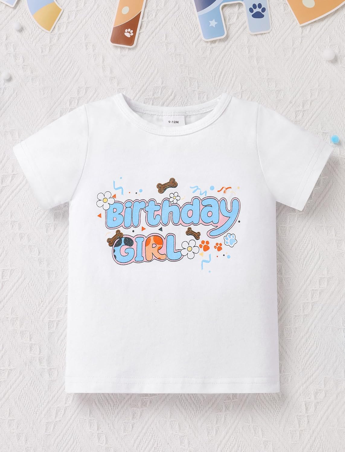 IMEKIS Toddler Birthday Girl Outfit Shirt Ruffle Tutu Skirt Dog Ears Hair Clips Set Cake Smash Photo Shoot 1-6T - Image 3