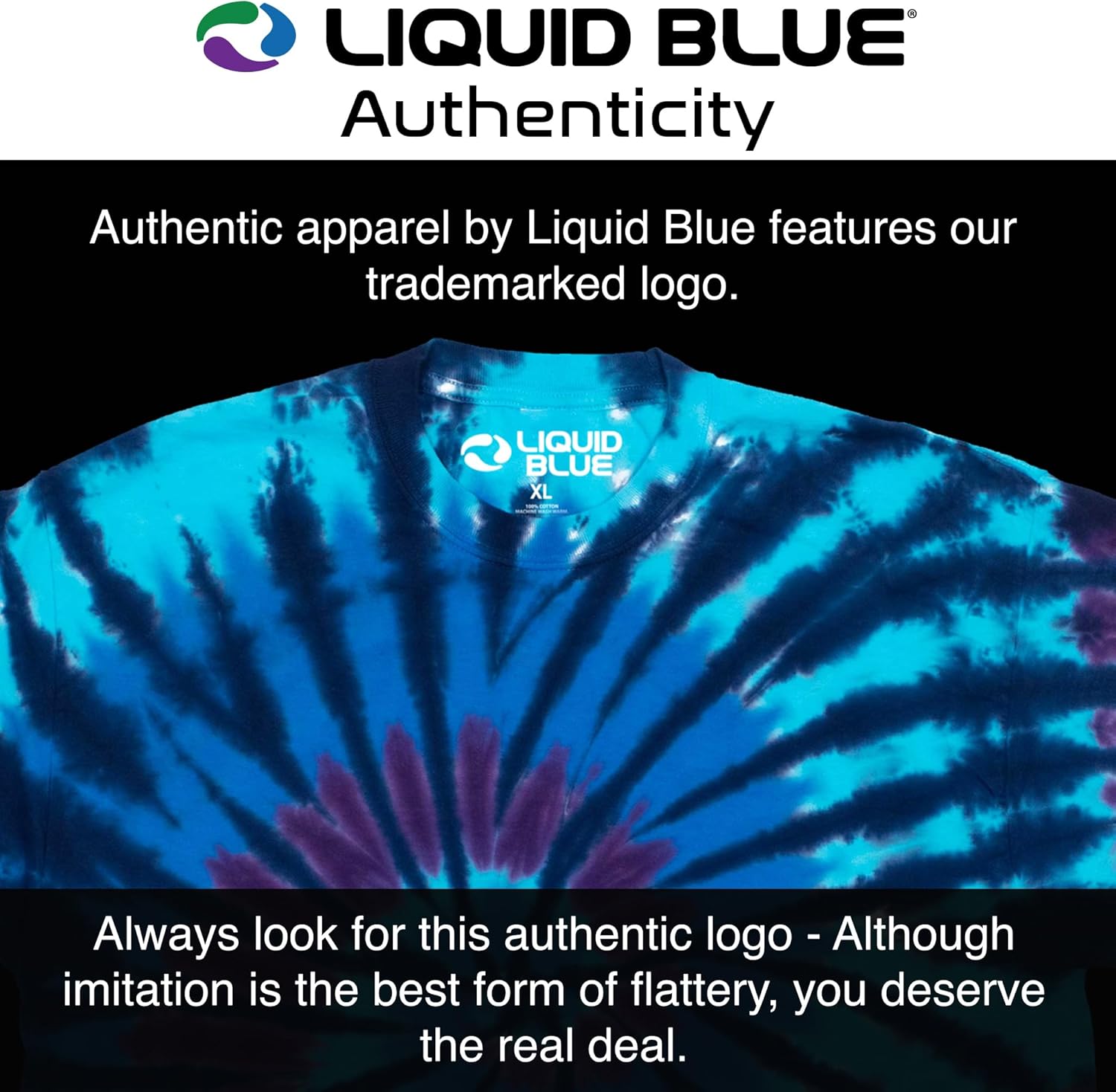 Liquid Blue Men's Spiral Streak T-Shirt - Image 3