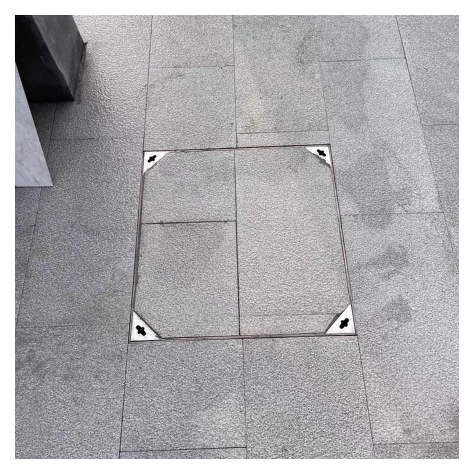 Pokrywa inspekcyjna ze stali nierdzewnej i pokrywa odpływowa 800 x 800 x 50 mm do patio, ogrodów, szkół i podwórek, odporne na warunki atmosferyczne, wytrzymałe rozwiązanie dostępu do narzędzi
