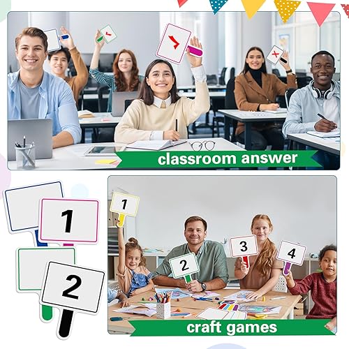 Miniatura 6 de Crtiin 40 paletas coloridas de borrado en seco, mini pizarra de borrado en seco, pequeña pizarra blanca de mano de doble cara, tablero de respuesta