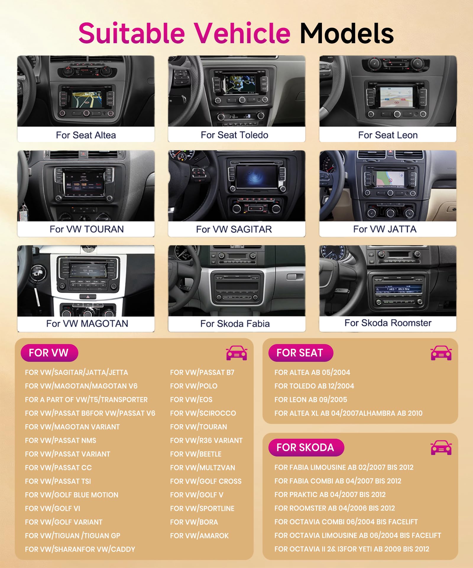 6G+128G 8 Core Wireless Carplay Android Autoradio für VW Golf 5 6 Passat Polo Tiguan Touran Caddy Skoda Seat 8 Zoll Autoradio Android Auto GPS Navi WiFi Mirror Link Bluetooth FM/RDS/DSP Rückfahrkamera