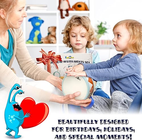 Miniatura 7 de MINIARTIS Instrumentos musicales para niños pequeños  Juguetes musicales de madera Montessori para niños pequeños de 1 a 3 años  Juego de batería