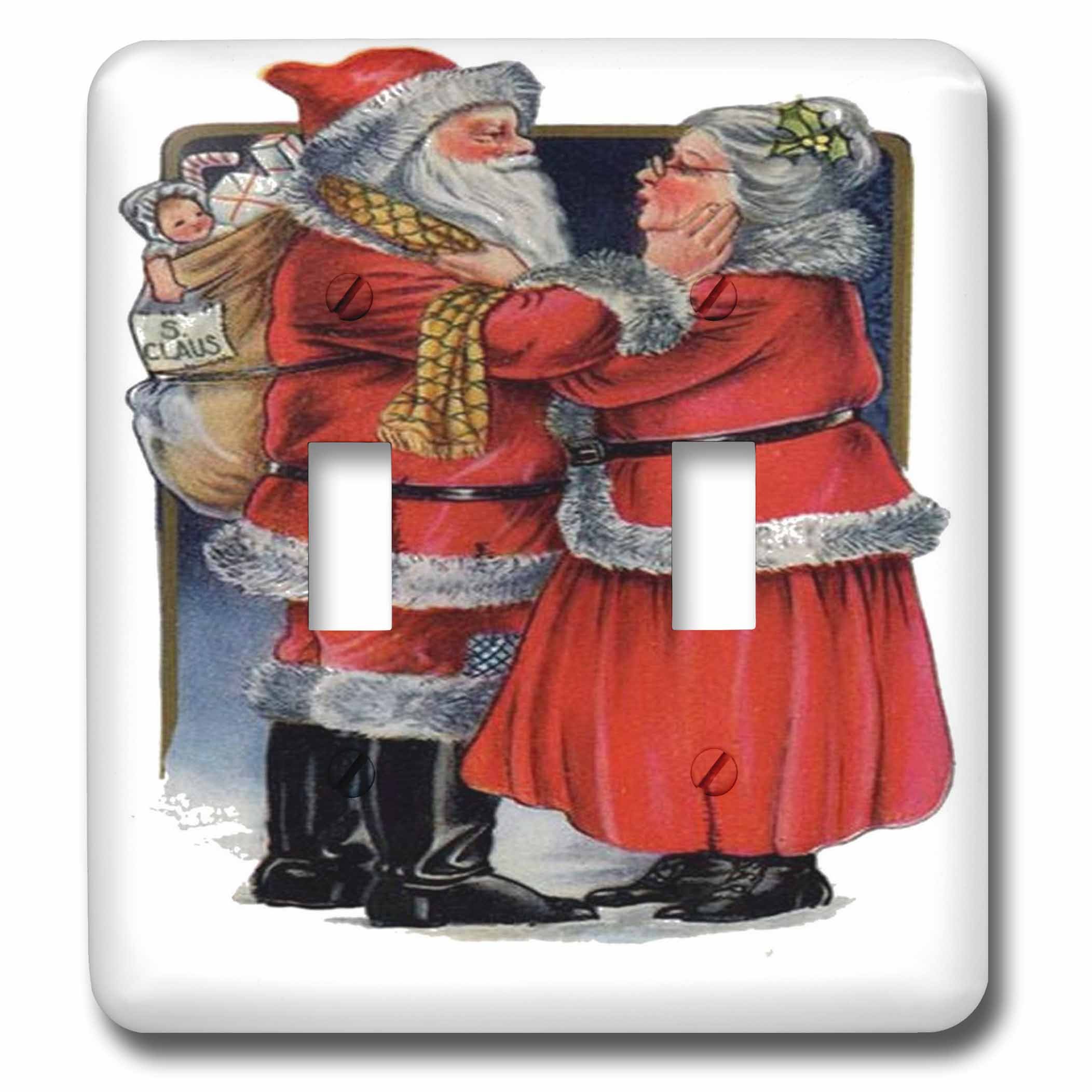 Mrs. Claus Interrupteur double 3dRose pour remplacer vos plaques de commutateur ternes