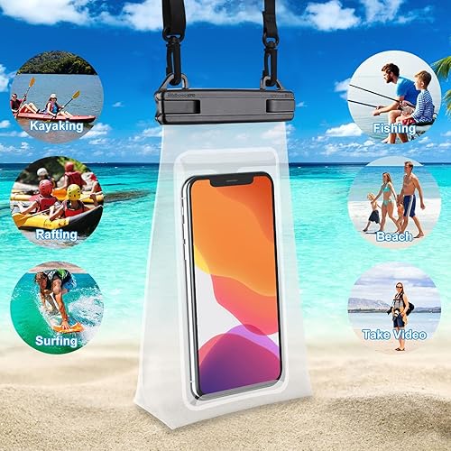 Miniatura 8 de Bolsa impermeable para teléfono de gran capacidad, funda impermeable para iPhone 15 14 Pro Max 13 12 11 X XR 8 Plus Samsung hasta 6.9 pulgadas, IPX8
