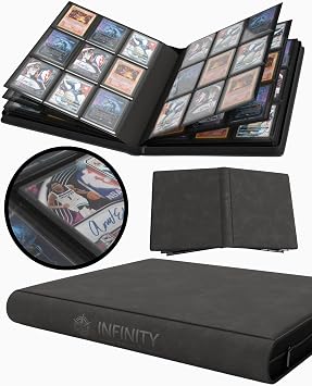 Premium 9 Pocket Toploader Card Binder for 216 Cards - Vintage Double Sided Binder with Card Collection Album for Pokemon, Yu-Gi-Oh!, MTG, TCG, Sports Cards