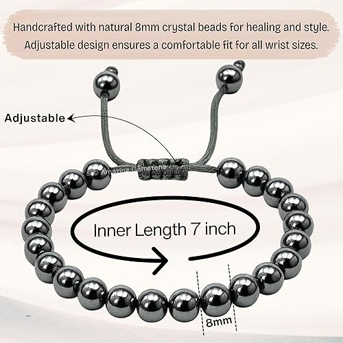 Miniatura 410 de Amazing Gemstone Crystal Bracelet for Women Men's Gifts - Protection Healing Crystal Bracelet - 8mm Gemstone Beaded Adjustable Bracelet Pulseras