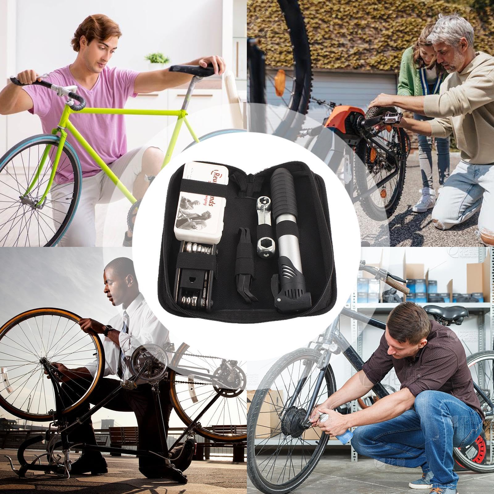 Amazon | 修理ツール用サドルバッグ - バイクタイヤ修理キット付き 