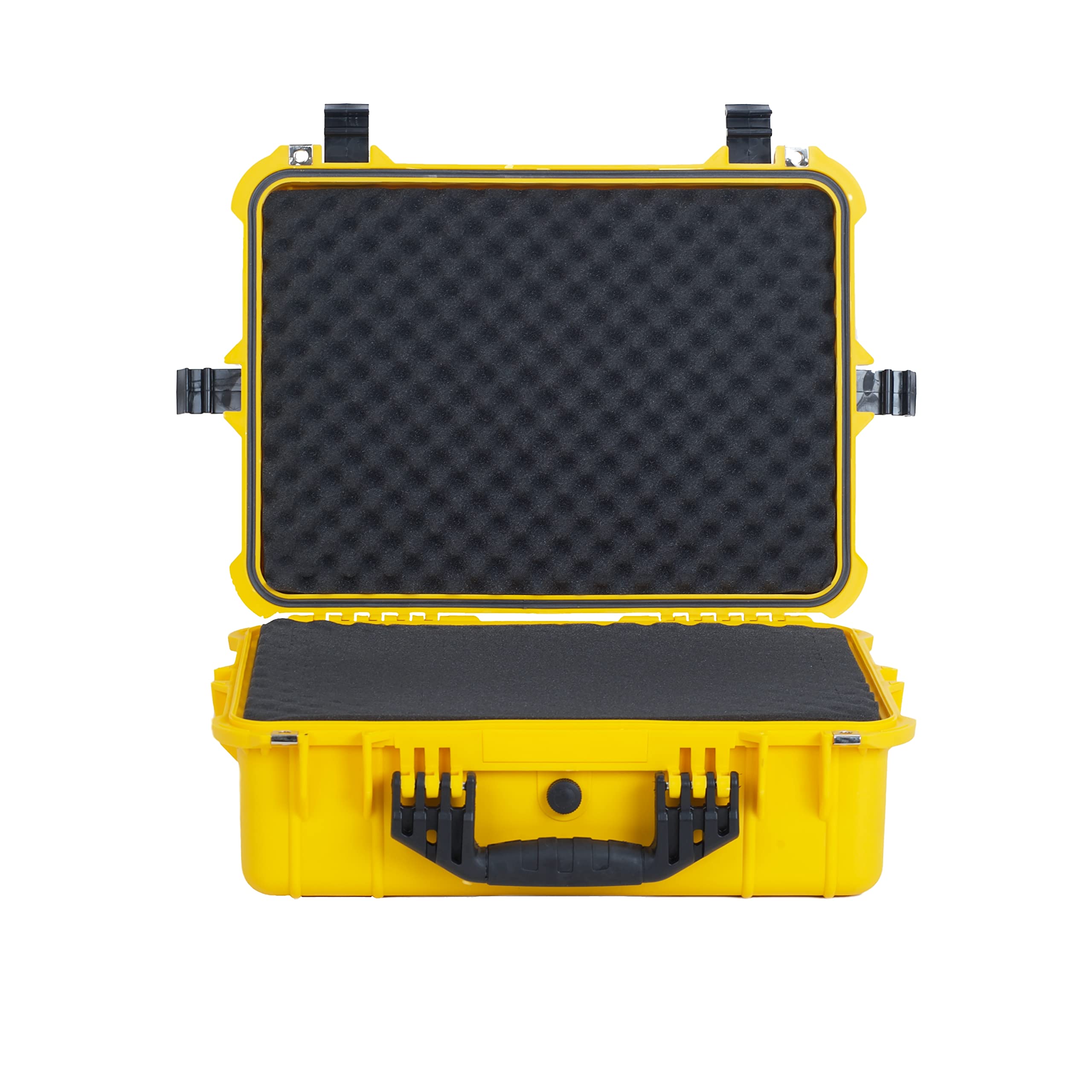 MEIJIA Funda rígida impermeable para cámara con espuma de ajuste personalizable, apta para drones, cámara, lente (amarillo, 19.7 x 15.8 x 7.4 pulgadas)