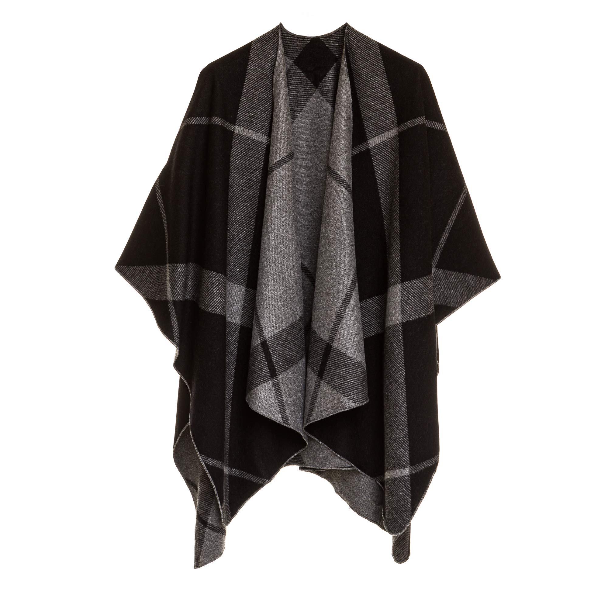 Women's Shawl Wrap Poncho Ruana Cape Cardigan Sweater Open Front for Fall Winter