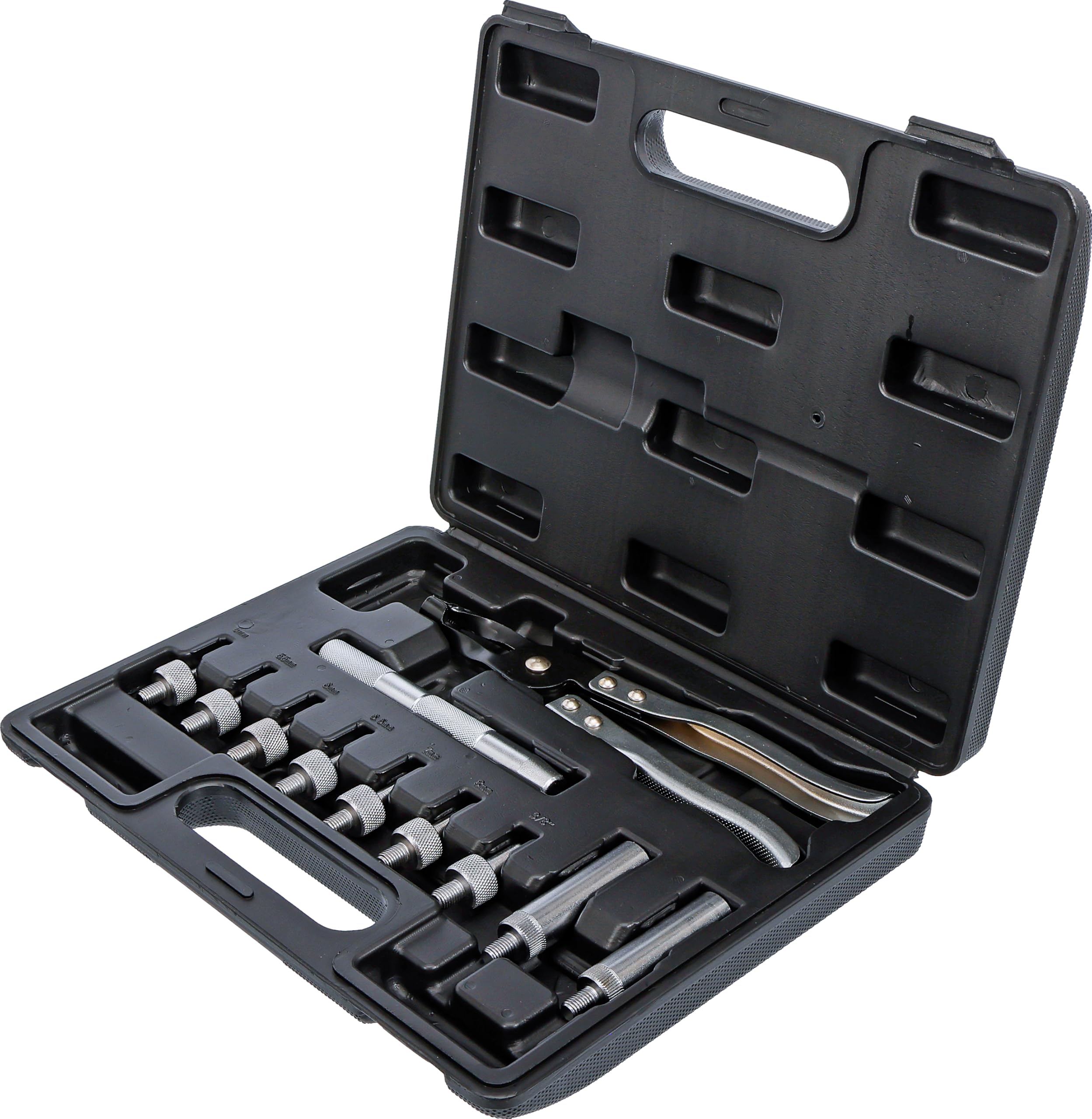 BGS Diy 1783 | Kit de montage pour joints de queue de soupape | Pince de démontage | Mandrin de montage | Adaptateur 5 mm, 5,5 mm, 6 mm, 6,5 mm, 7 mm, 8 mm, 10 mm (3/8")
