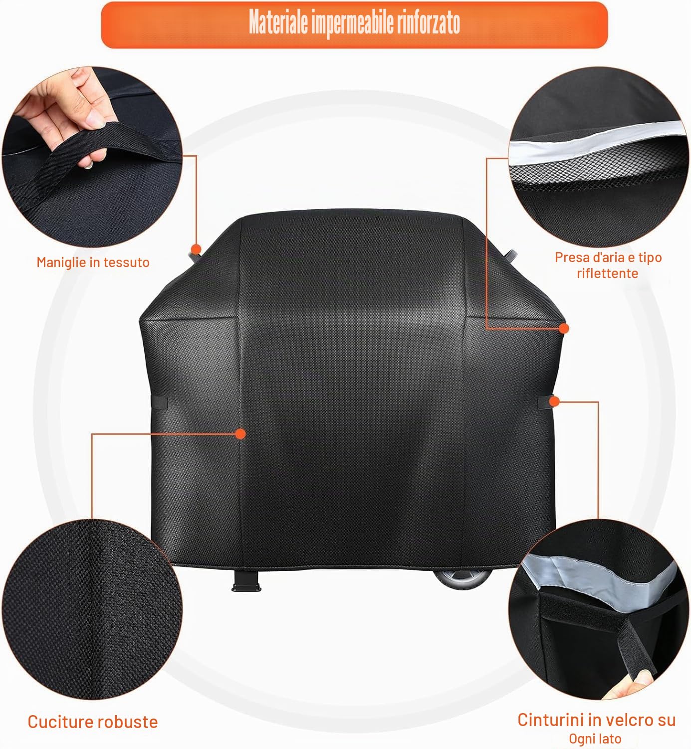 Denmay 7139 Platinum Grill Cover per Weber Spirit II serie 300 Spirit 300 Series e Spirit 200 Series (con comandi laterali montati) 130 CM Grill copertura impermeabile resistente e resistente