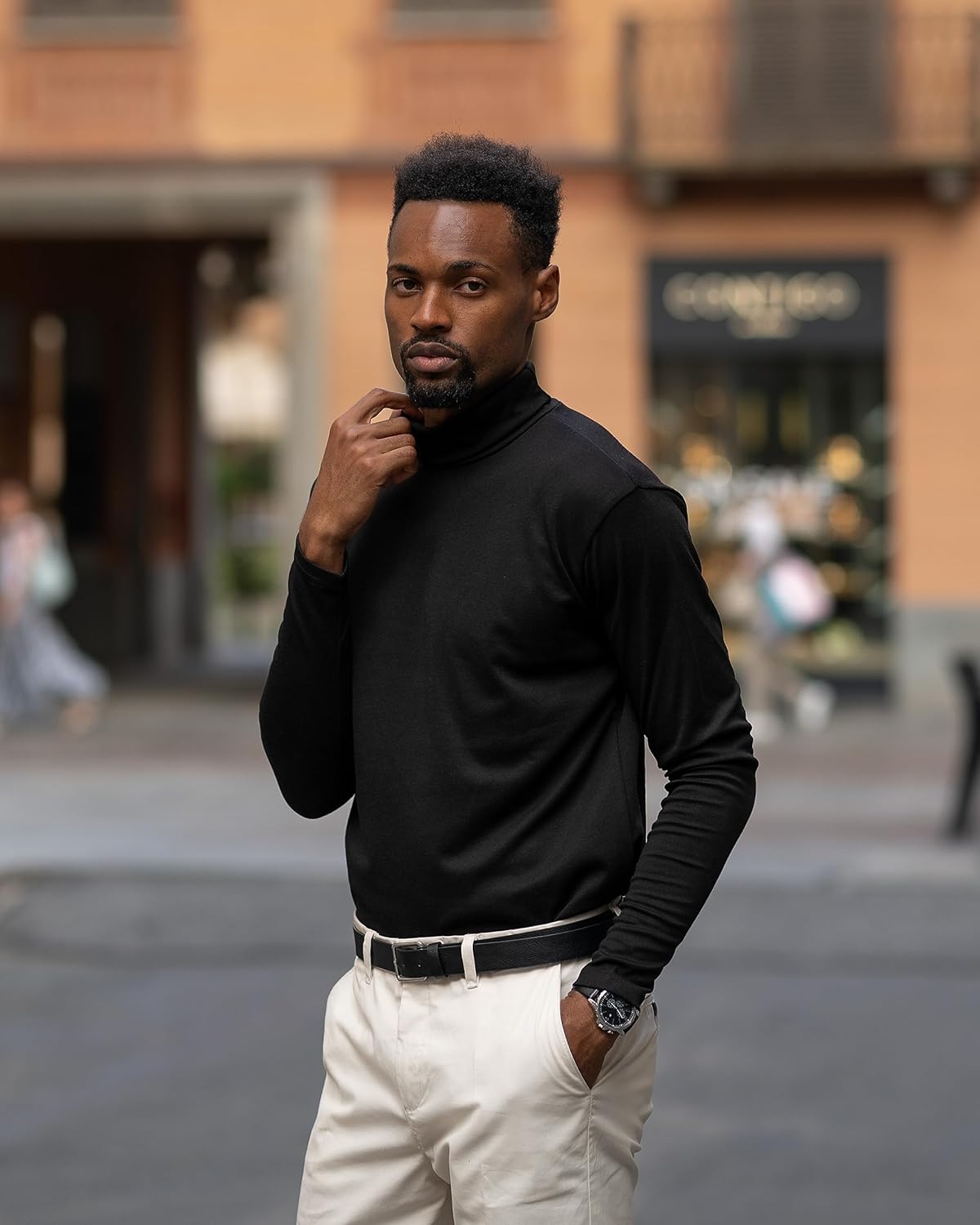 COOFANDY Men's Turtleneck Jumpers Long Sleeve Roll Neck Tops for Men Basic High Neck T Shirts Lightweight Turtle Neck Sweater Pullover 4 81mSUUhHqBL. AC SL1500