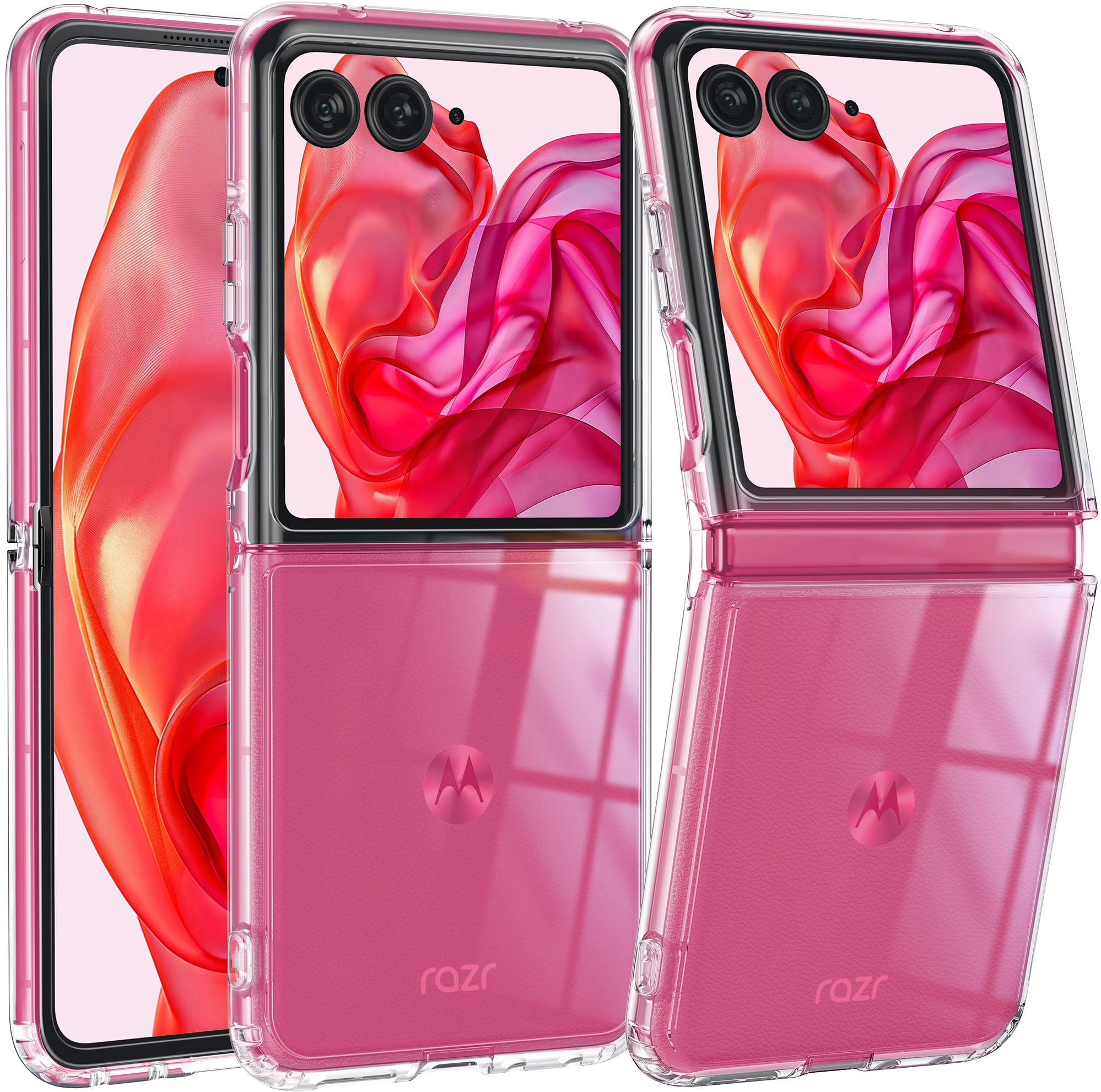 FNTCASE for Motorola Razr-Plus-2024/2025 Case: Shockproof Scratch Resistant Phone Cases for Moto Razr 50/60 Ultra Thin Foldable TPU Military Grade Hard Drop Protection Rugged Cover Crystal ClearGlobal Recycled StandardGlobal Recycled StandardGlobal Recycled Standard