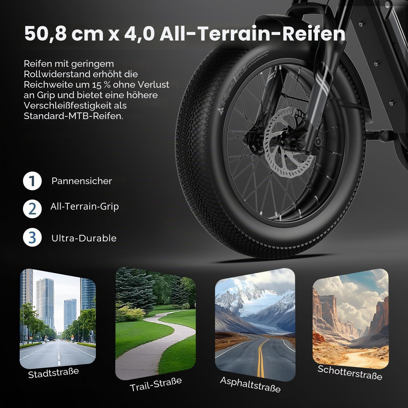 Cavet Fat-Tire E-Bike, 48V 250W Motor, 15,6Ah Akku, bis zu 100 km Reichweite mit Tretunterstützung, 7-Gang-Schaltung, TFT-Display, Elektrofahrrad für Erwachsene.