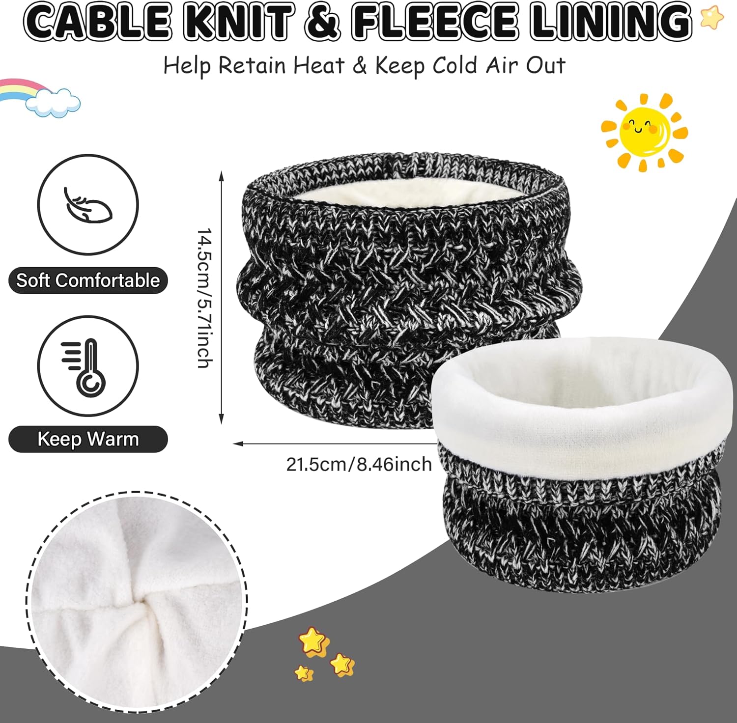 Toddler Kids Winter Hats Scarf Touchscreen Gloves Set Knit Pom Beanie Neck Warmer for Girls Boys 2-7 Year Old Gifts - Image 4