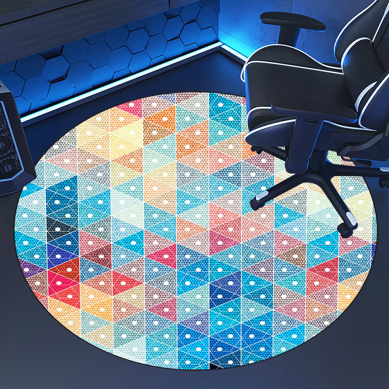 Grande tappetino antiscivolo per sedia da ufficio per moquette e pavimenti in legno duro, protezione per scrivania da computer, sedie da gioco, superficie antiscivolo da 90 cm, protezione per