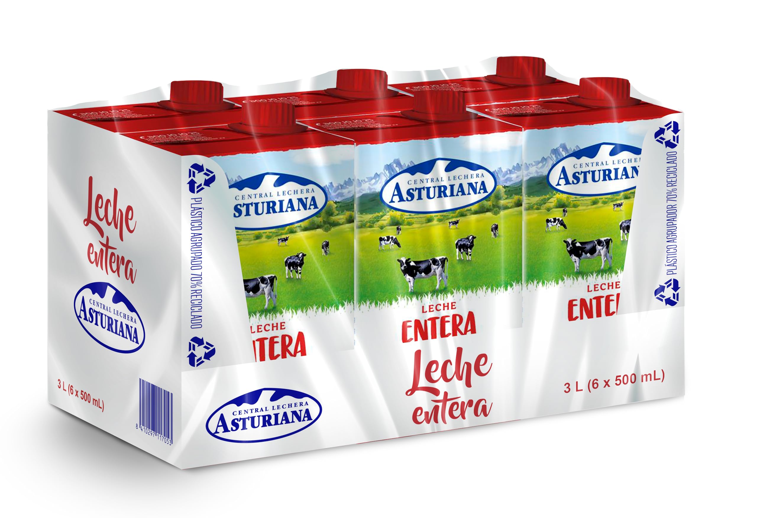 Central Lechera Asturiana Leche Entera, 6 x 500ml