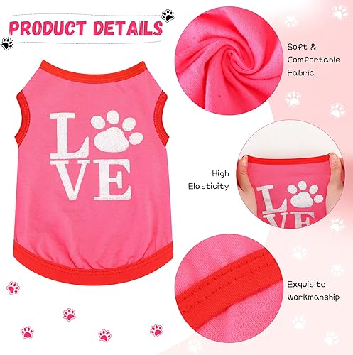 Miniatura 8 de 8 piezas de camisas para mascotas, camisas para cachorros, camisa suave para perro, camisetas lindas para perro, sudaderas para el día de San