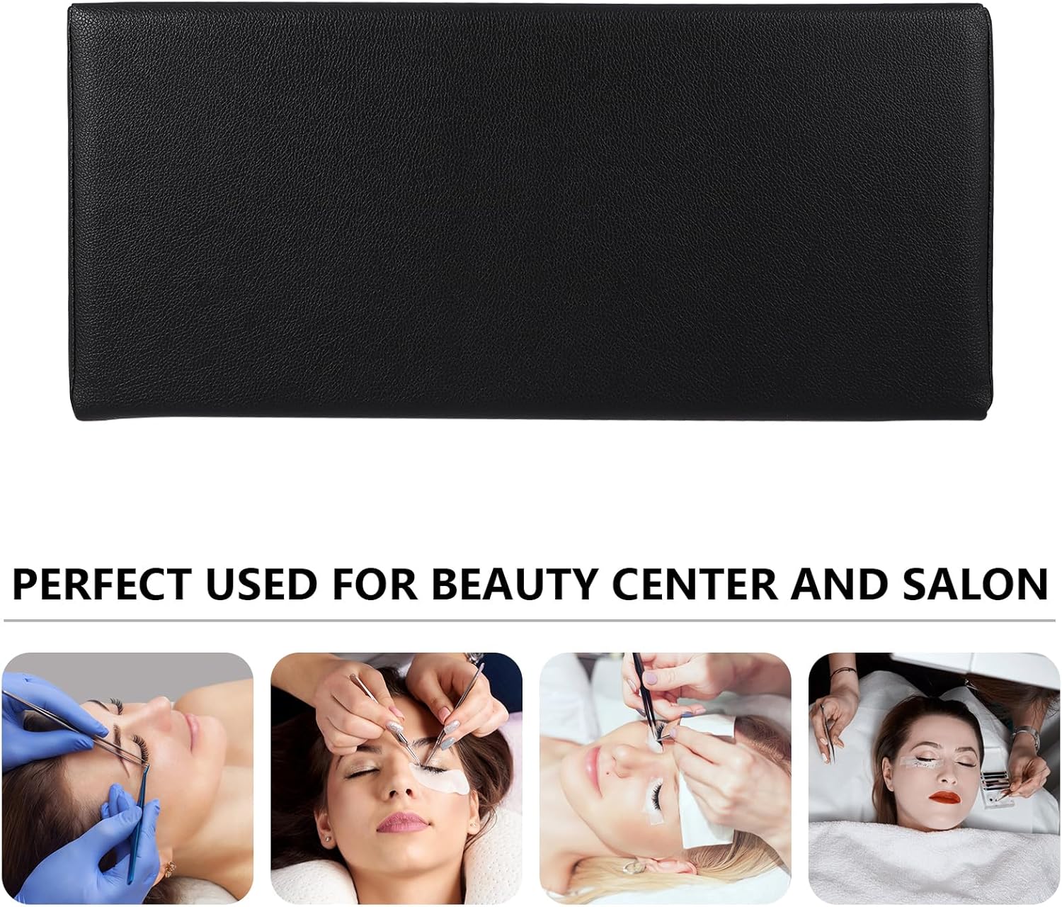 HEALLILY Massage Bolster Pillow Cushion for Massage Tables Leather Square Pillow Cushion Beauty Salon SPA Head Rest Black
