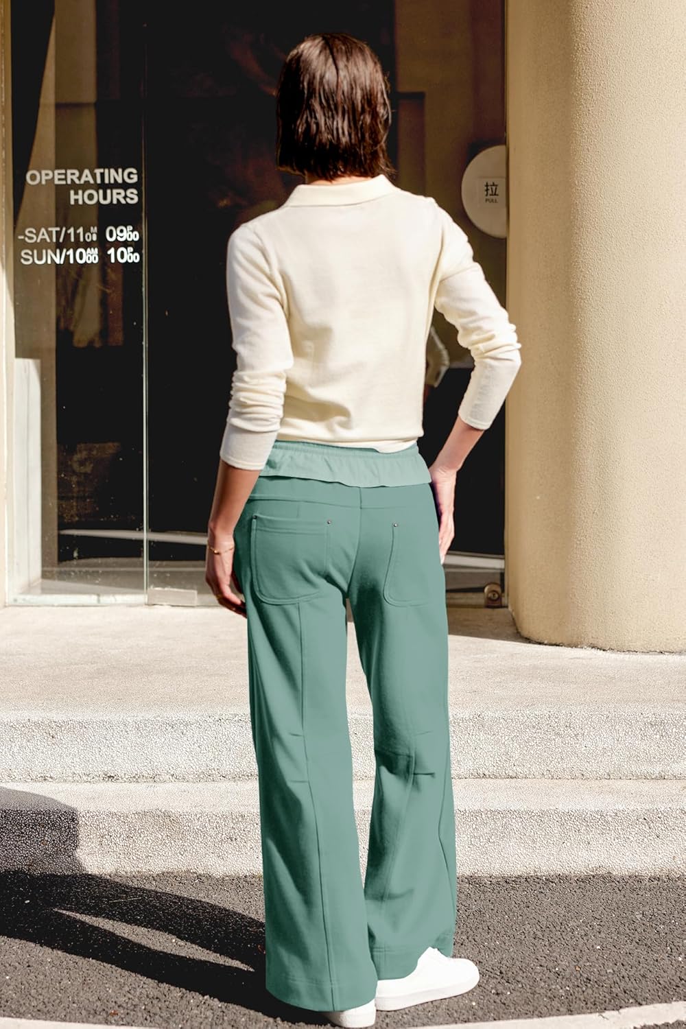 Nirovien Womens Wide Leg Sweatpants Baggy Pants High Waisted Lounge Pants Palazzo Barrel Sweatpants with Pockets - Image 5