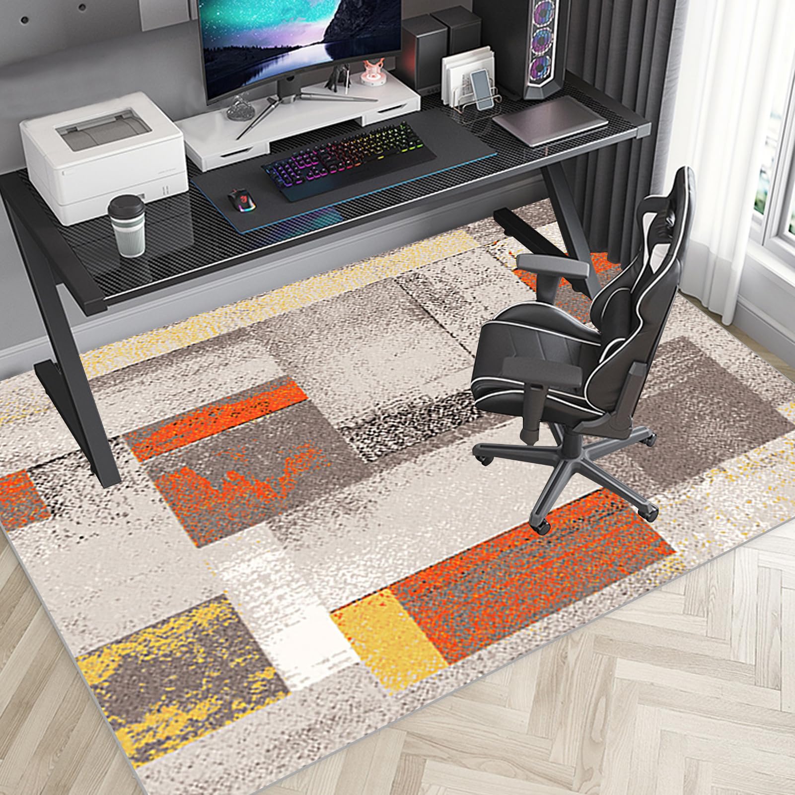 120 x 140 cm Tapis Chaise Gaming Antidérapant Tapis de Protectors de Sol pour sols durs Tapis Gaming Sol Tapis sous Chaise de Bureau Tapis de Sol Bureau Tapis de Sol pour Fauteuil