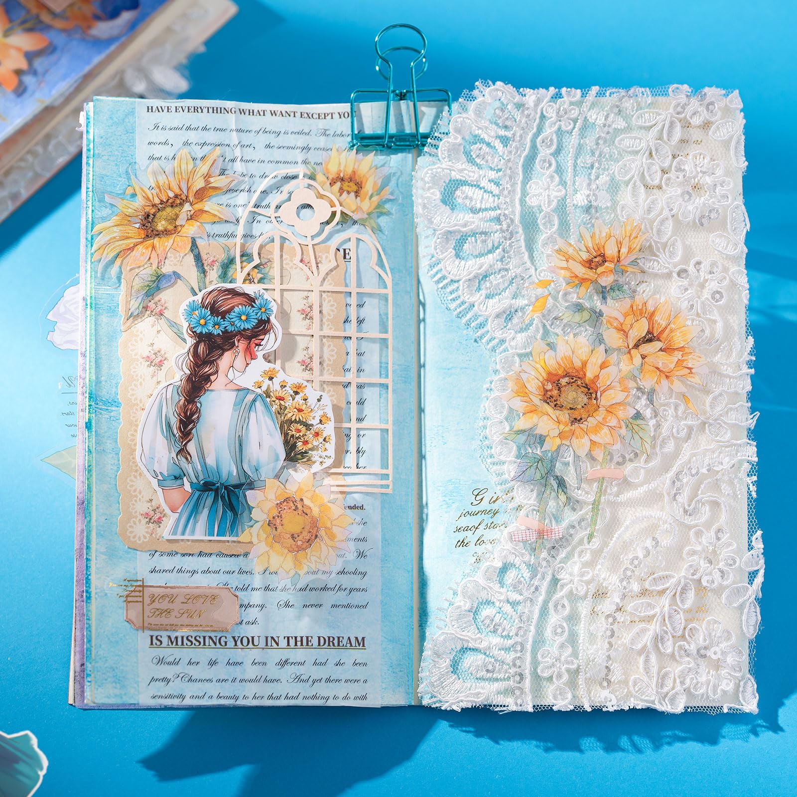 JOYCHOIC Zestaw naklejek do scrapbookingu, 240 szt. naklejek do dziennika i scrapbookingu, artykuły do dziennika śmieci, materiały Washi, kobiety dziewczęta panie planer DIY rzemiosło artystyczne