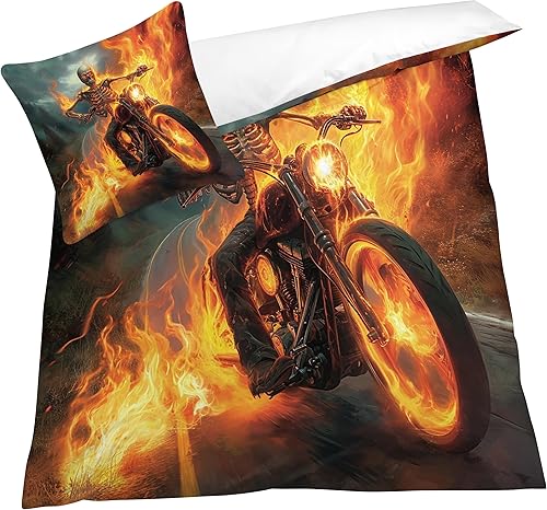 OmErsa Juego de funda de edredón de microfibra cepillada ultrasuave y no necesita planchado, tamaño individual, juego de ropa de cama de esqueleto