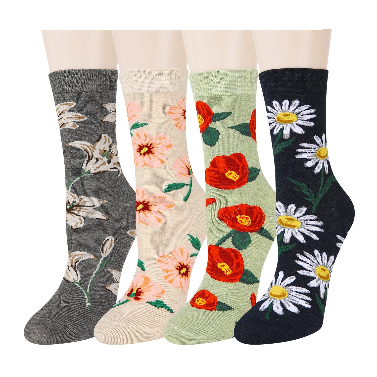 Benefeet SoxBenefeet Sox Womens Novelty SunFlower Food Socks Girls Funny Cute Floral Graphic Sock Flower Pattern Cotton Crew Socks Gift