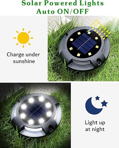 Miniatura 4 de Biling Luces solares para exteriores, paquete de 12 unidades, luces solares brillantes para el suelo, luz lateral, impermeable, para patio,