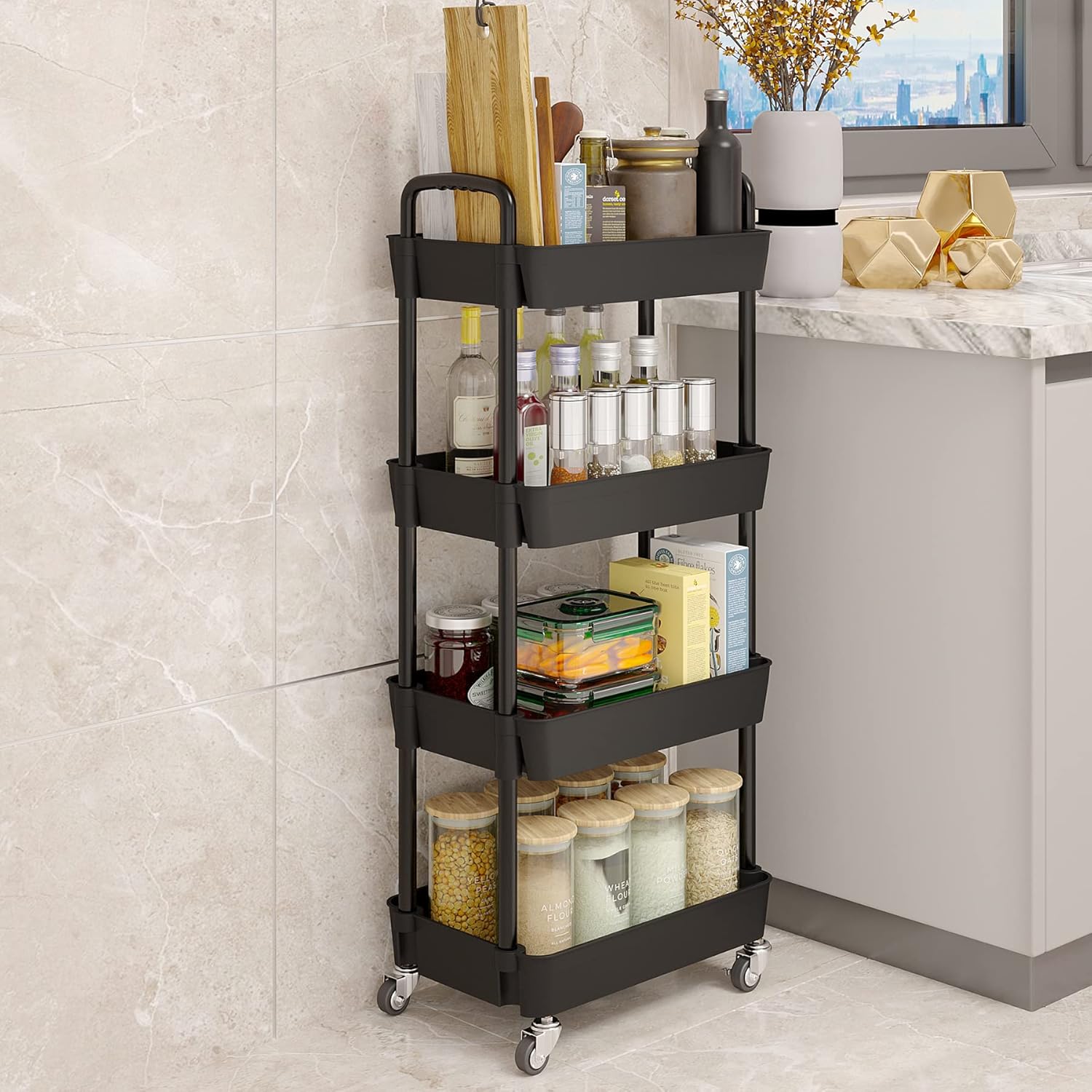 4-Tier Rolling Utility Cart