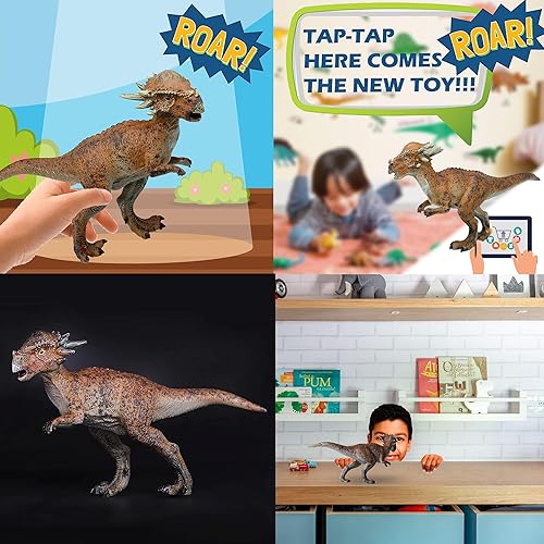 Miniatura 8 de Gemini&amp;Genius Juguete de dinosaurio Pachycephalosaurus para niños, figura del mundo de dinosaurio cretáceo Stygimoloch, regalo de juguete de