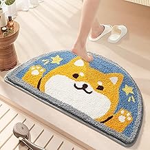 GAVI Home Decor Cute Design Bathroom Mat Super Absorbent and Non Slip Bath Mat Machine Washable Thick Fluffy Floor Mat for Shower, Bedroom and Balcony (60x40 Cm) (Multicolor Cat)